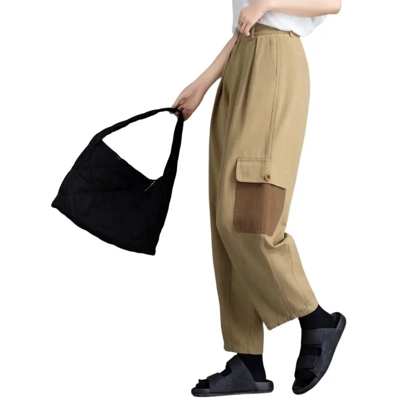 You Cow Me Pants Casual Pants Women's Khaki-4