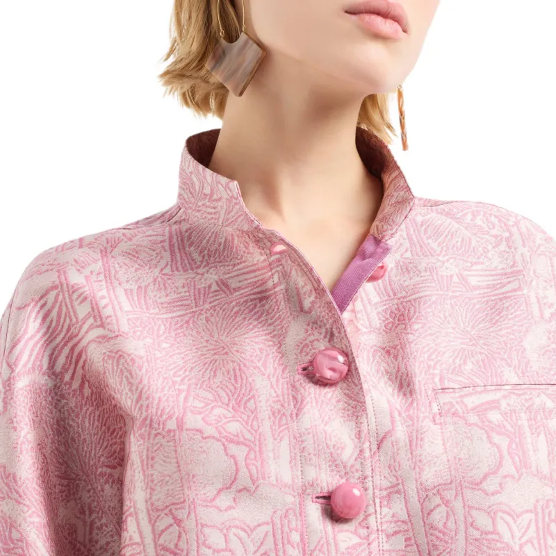 EMPORIO ARMANI All over Jacquard Jacket With Guru Collar-5