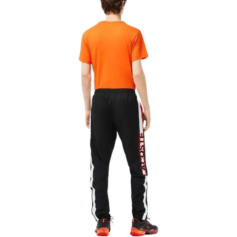 LACOSTE Knitted Sports Pants Men's Black Orange-2