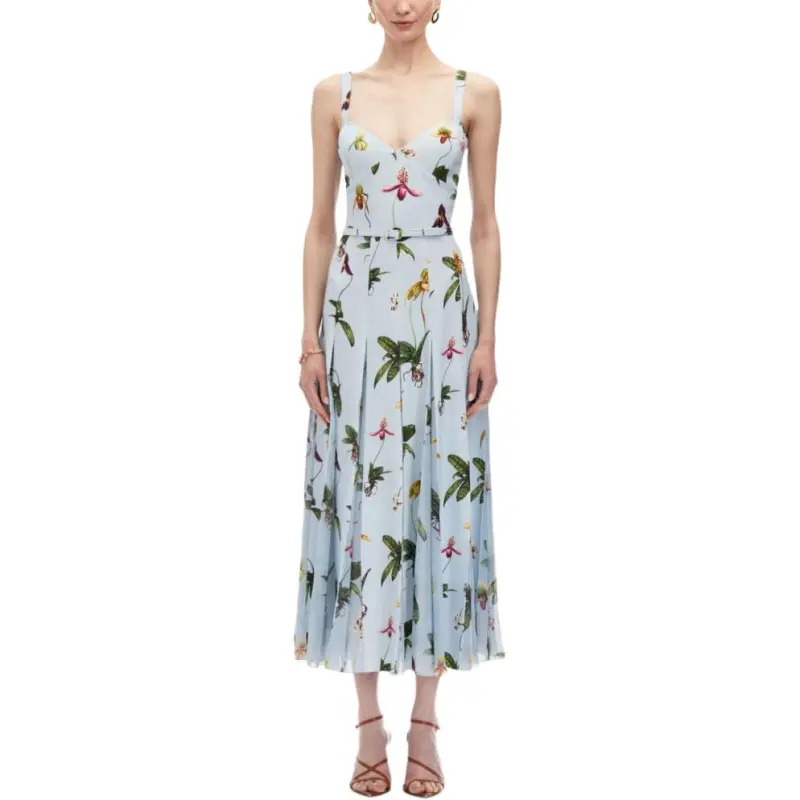 Oscar De La Renta Orchid Cady inset Maxi Dress-1