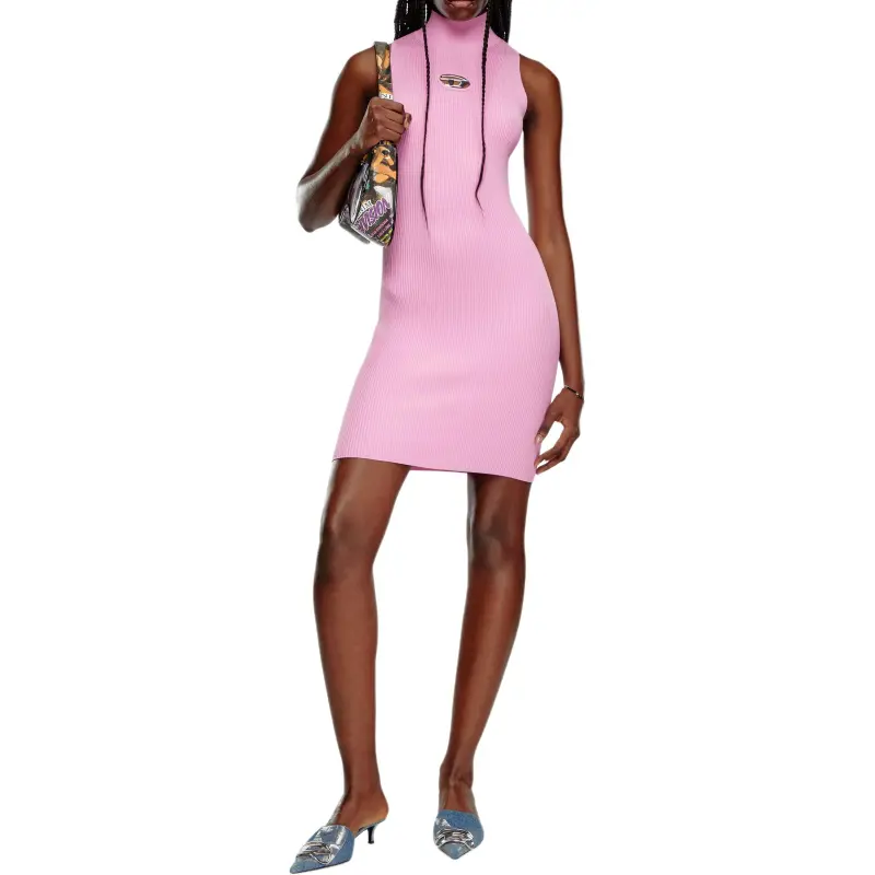DIESEL M Onervax Mock Neck Ribbed Dress-1