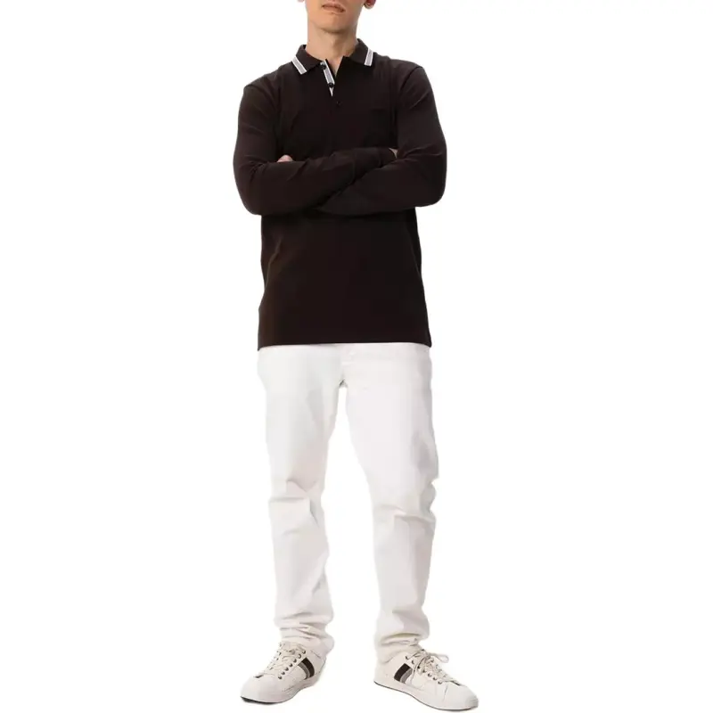 HUGO BOSS Logo Embroidered Long Sleeved Polo Shirt-2