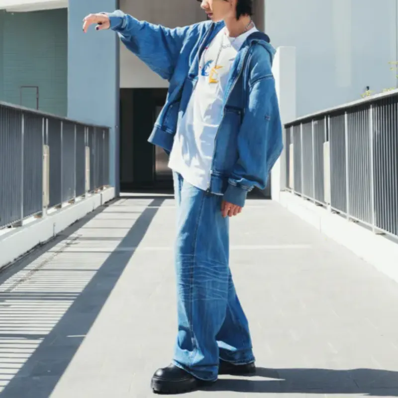 Angel Chen X Lee ANGEL CHEN Collaboration Jeans Unisex Medium Blue-2