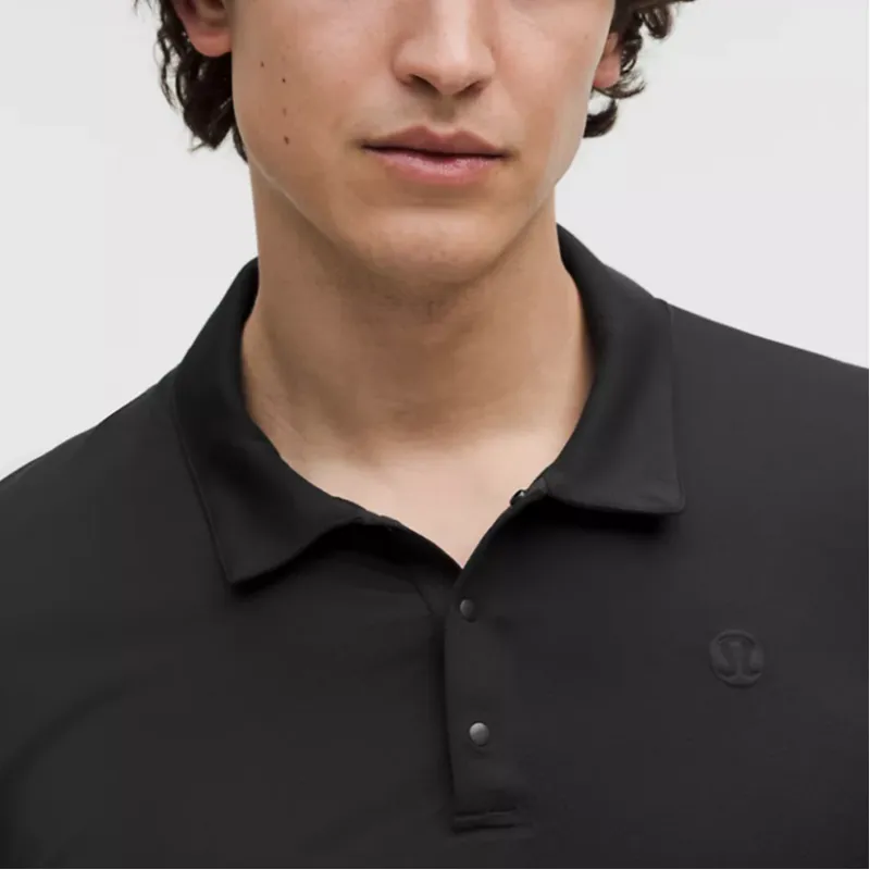 Lululemon Logo Sport Polo Shirt Men's Black-3