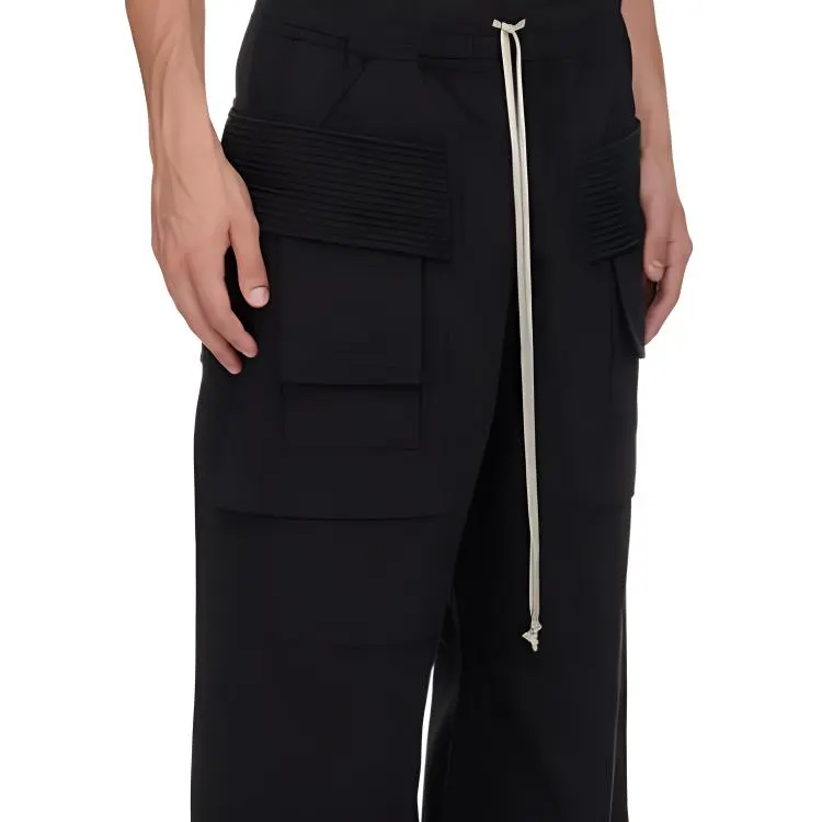 Rick Owens DRKSHDW Porterville Creatch Wide Drawstring Cargo Trousers-4