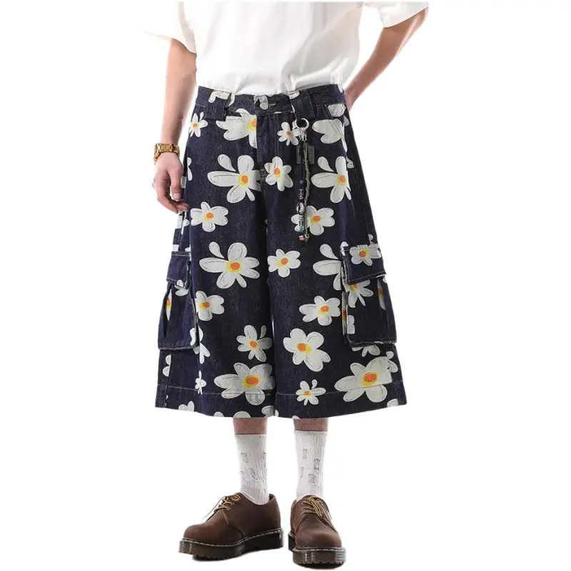 VINMUK Denim Shorts Unisex Blue-5