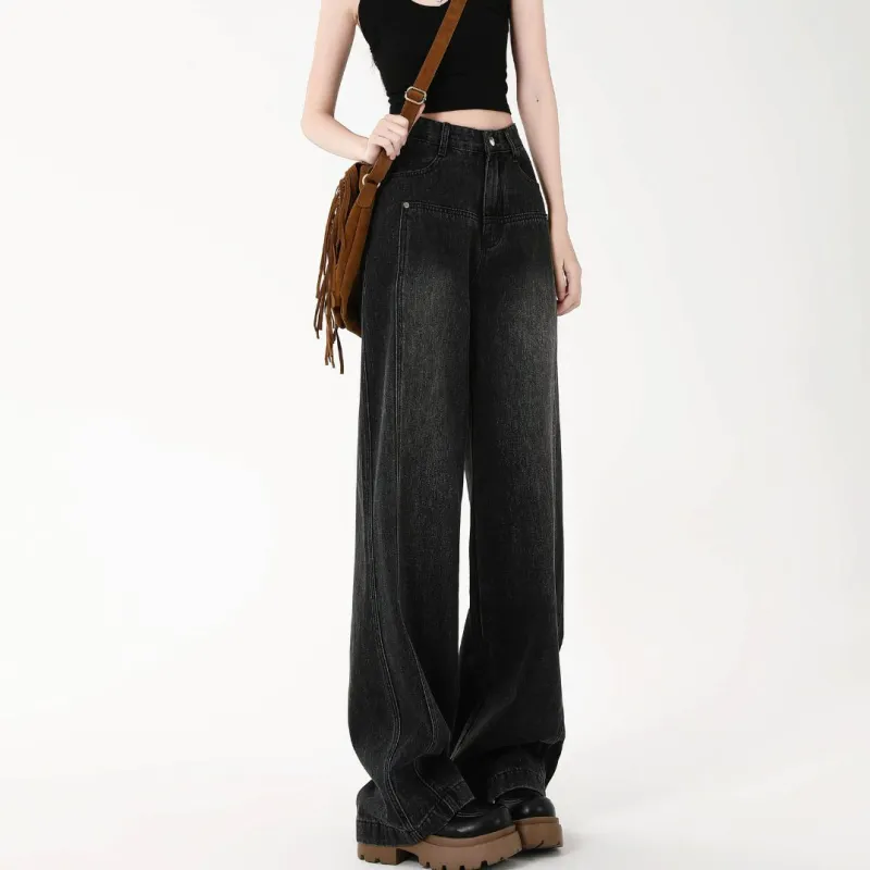 YuChaJia Jeans Women's Black-2