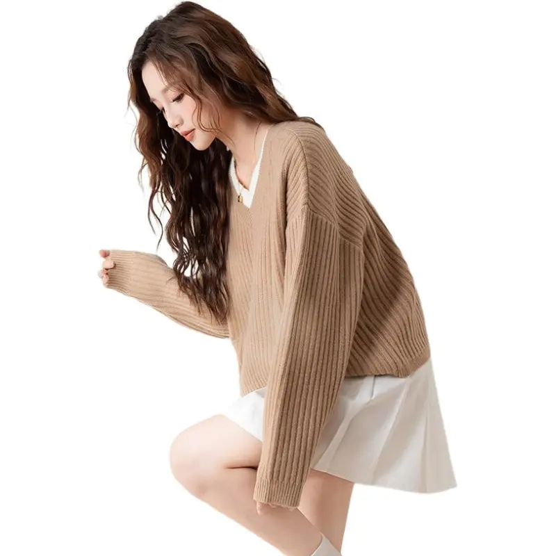Tonlion Knitwear Women's Morandi Brown-4