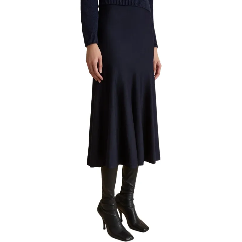 KHAITE Mayu Skirt 'Midnight Navy'-1