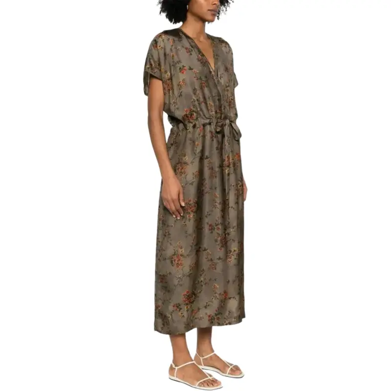 UMA WANG Floral Printed V Neck Dress-2