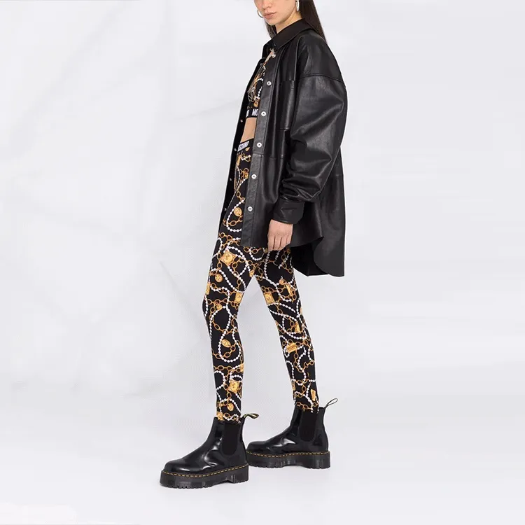 MOSCHINO Chain-link Print Leggings-3