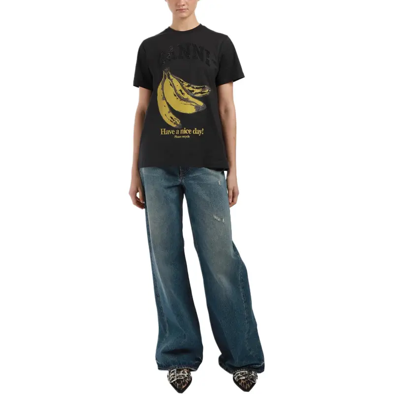 GANNI Banana print T shirt-3
