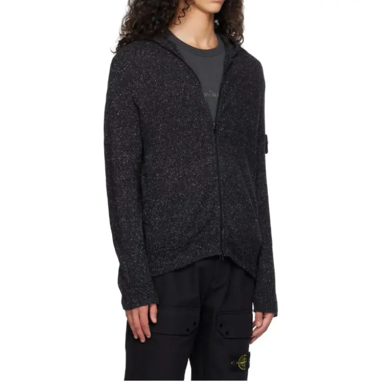 STONE ISLAND Zip Up Knitted Hoodie-3
