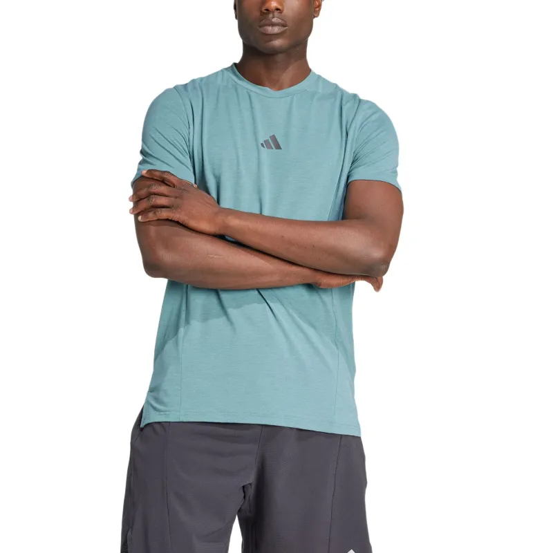 Adidas D4TAEROREADY SS25 T Shirt Men's Soft Blue Green-1