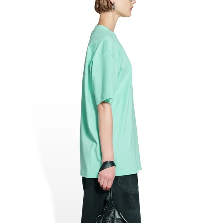 Balenciaga T Shirt Loose Fit Women's Mint Green-5