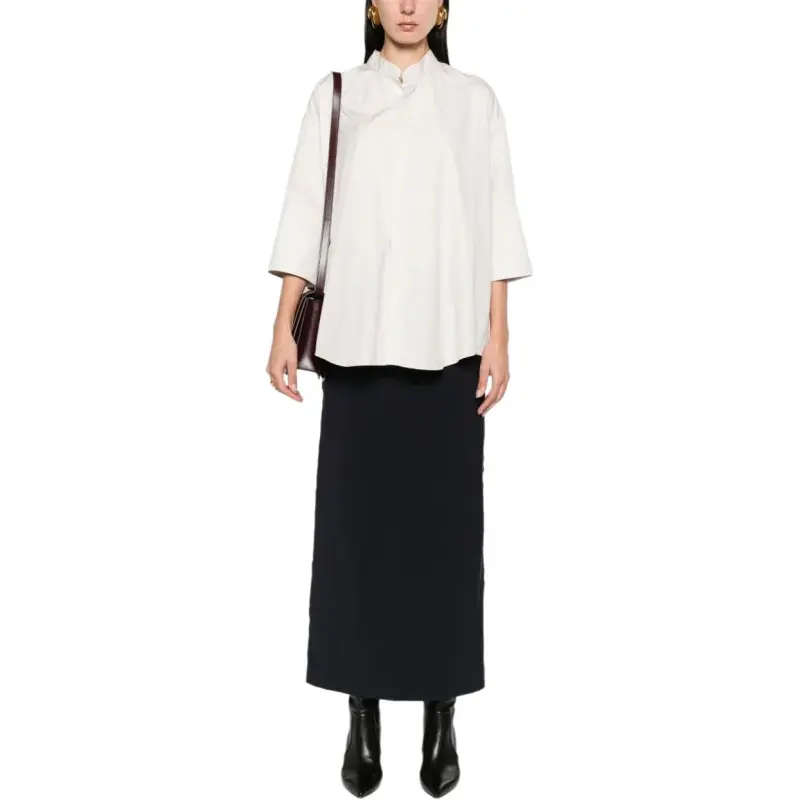 AMIPARIS Mandarin Collar Buttoned Shirt-4