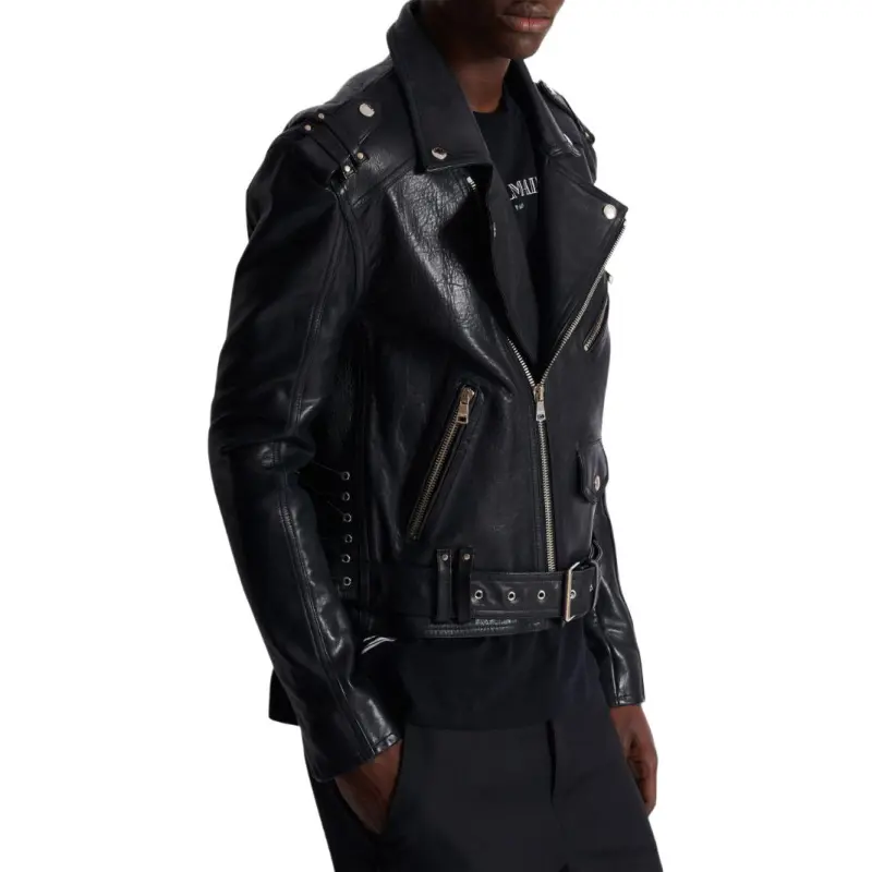 BALMAIN Leather Biker Jacket-6