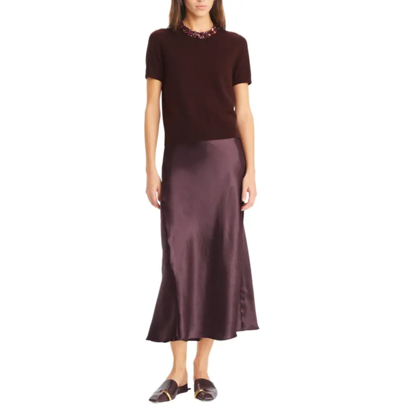 TORY BURCH Embroidered neckline T shirt-1