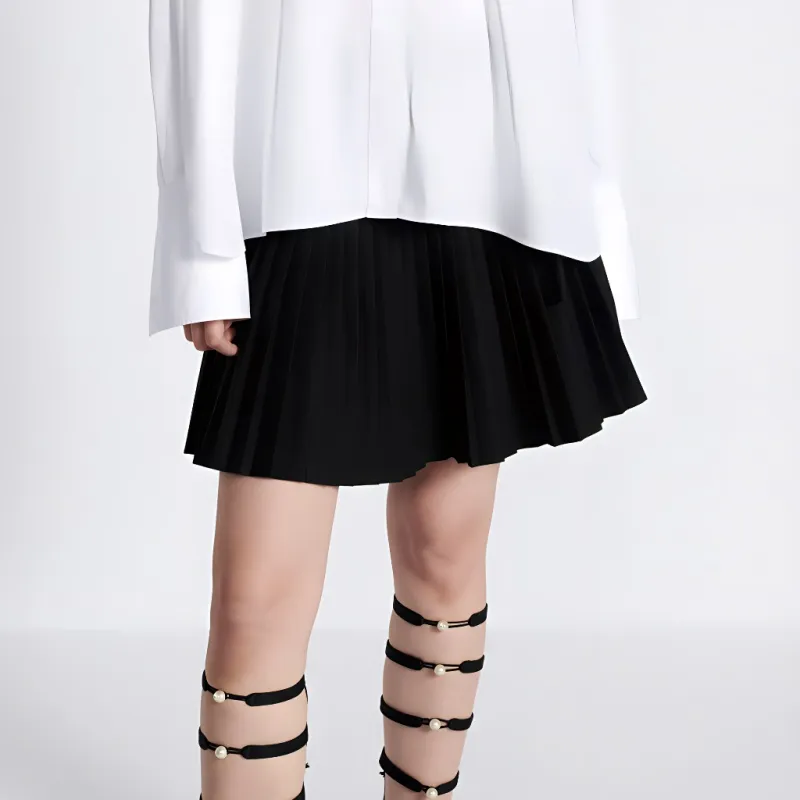 DIOR Belted Pleated Mini Skirt-5