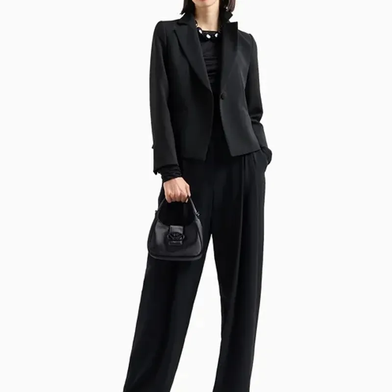 EMPORIO ARMANI Polyester Hobo Bag, Shoulder Bag, Crossbody Bag, Handbag Women's Black-4