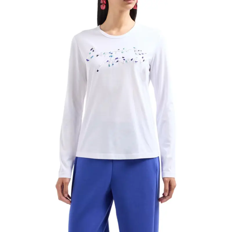 EMPORIO ARMANI Asv Jumper In Supima Jersey With Embossed Signature Logo Embroidery-1