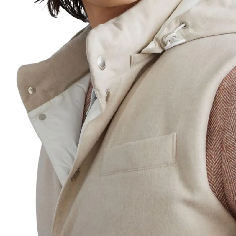 Brunello Cucinelli Flannel Hooded Down Vest-4