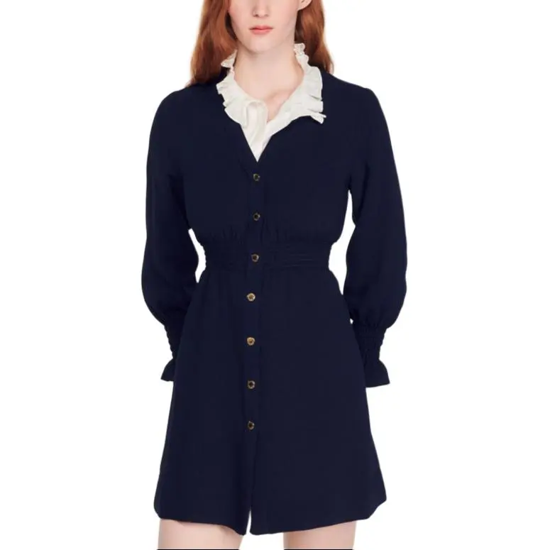 Sandro Long Sleeved Dresses Women's Dark Blue-1