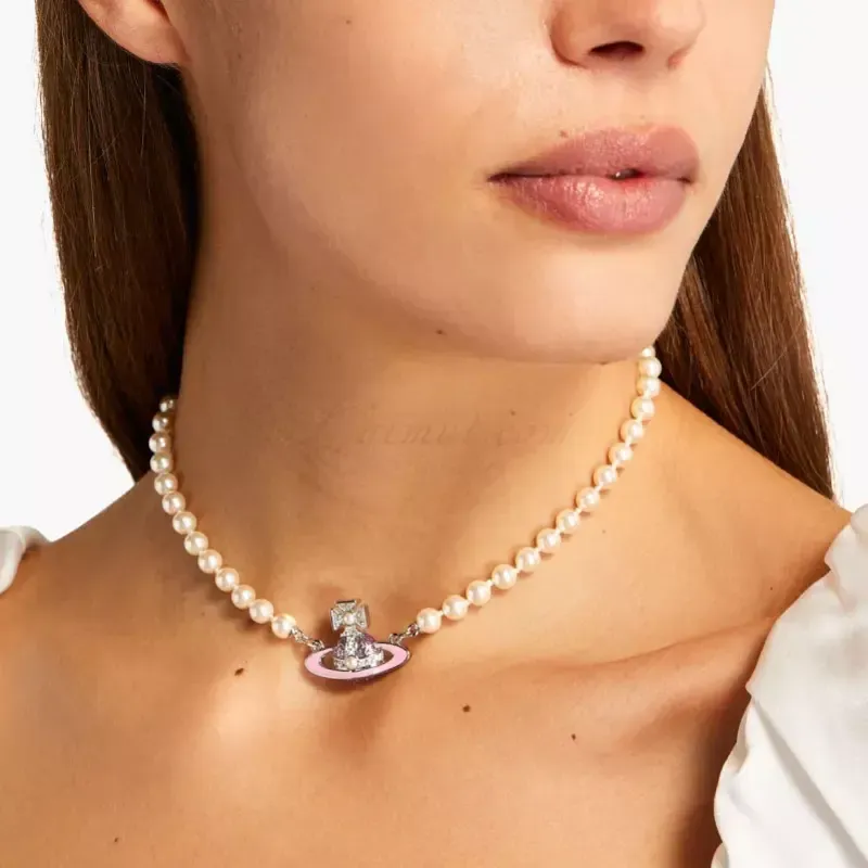 Vivienne Westwood Pearl Necklaces Women's Silver-4