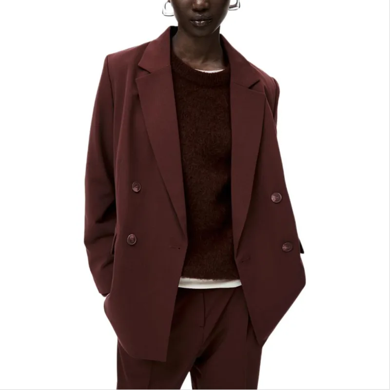 H&M Business Suit Women's Burgundy-2