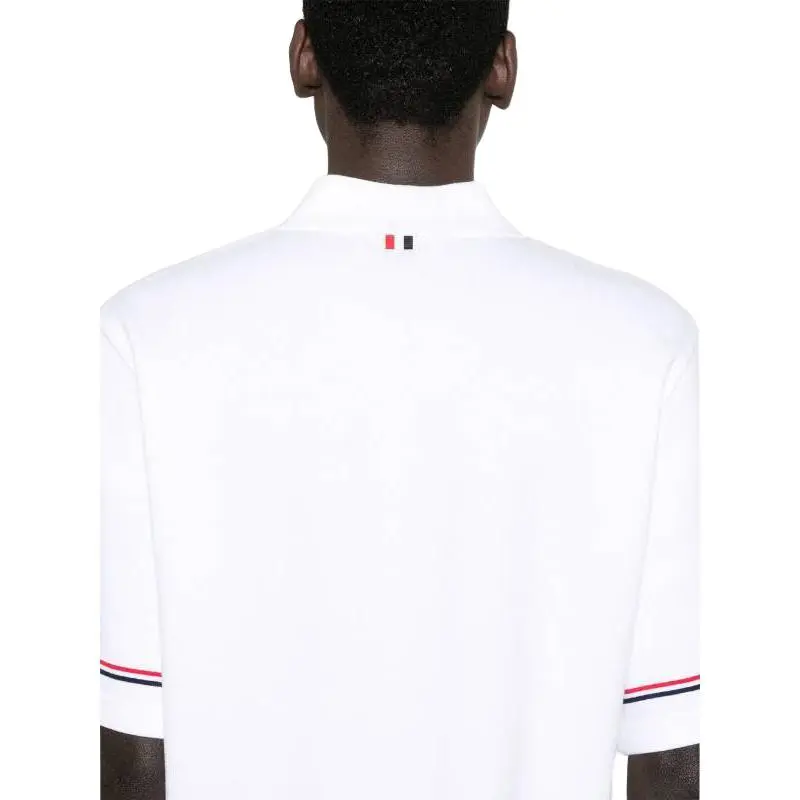 THOM BROWNE RWB Striped Short Sleeved Polo Shirt-4