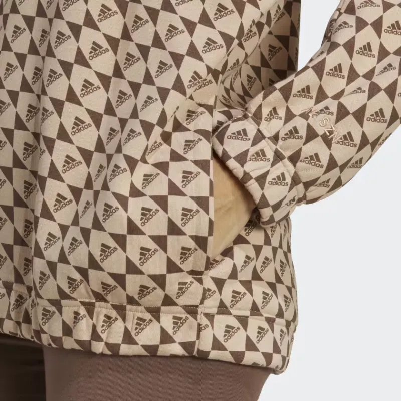Adidas All Szn X Logomania Hoodie Sweatshirt Women's Brown-4