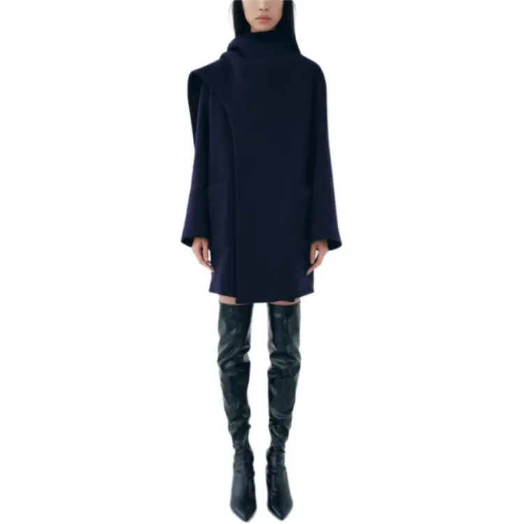 ZARA ZW Series Coats Women's Sea Blue-4