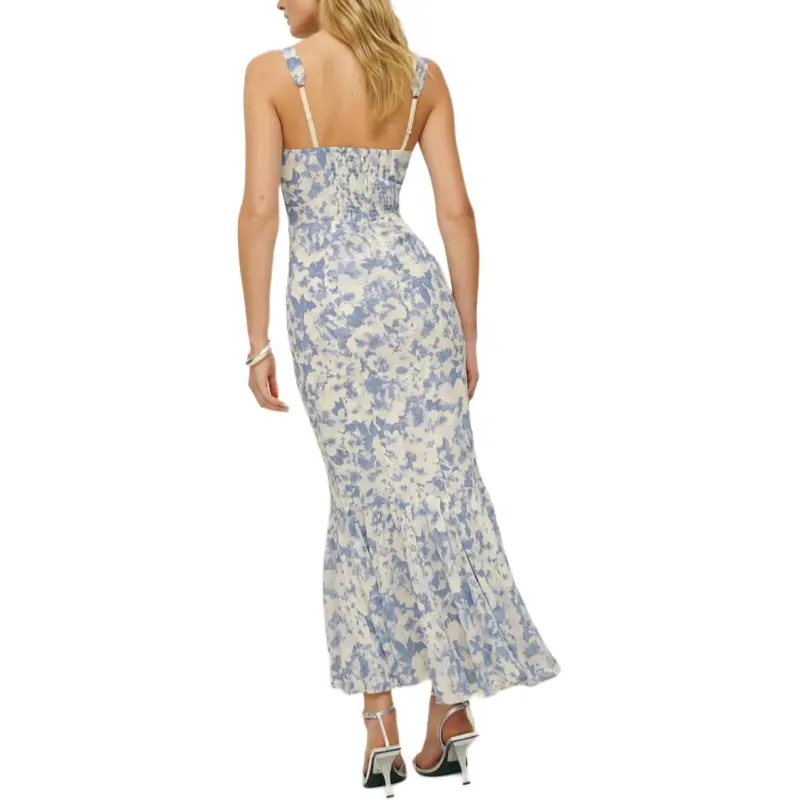 REFORMATION Irisa Dress Slip Dress Women's Blue-2