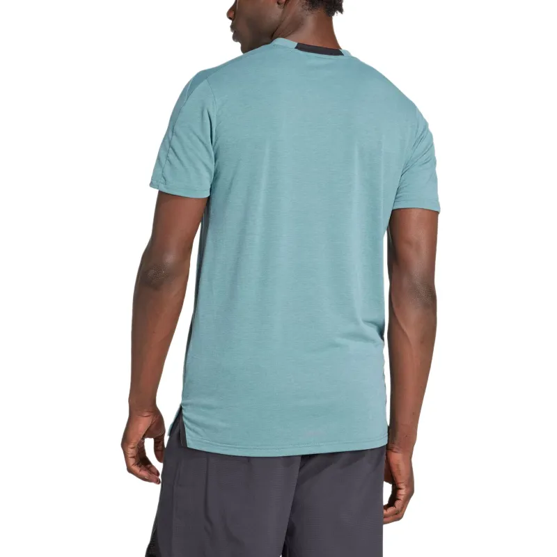 Adidas D4TAEROREADY SS25 T Shirt Men's Soft Blue Green-2