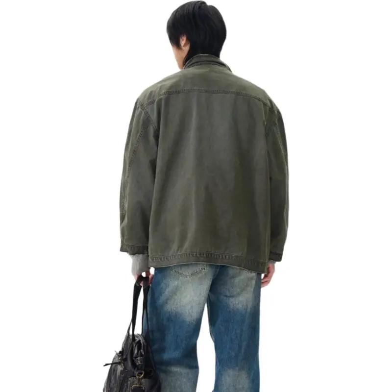 WLNEXT Multi Pocket Cargo Jacket Premium Stylish And Durable Jacket Unisex Green-2