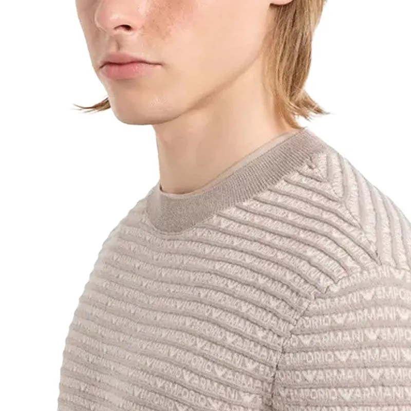 EMPORIO ARMANI Striped Ribbed Jumper-5