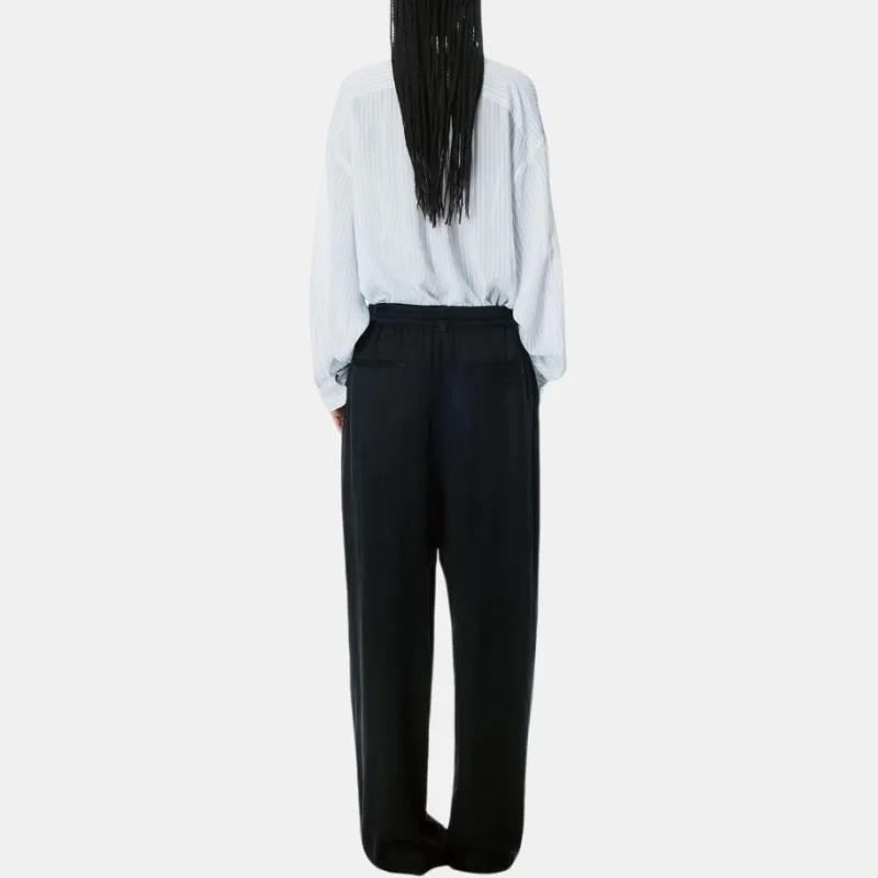 Alexander Wang Turned Down Elastic Waistband Trousers Black-2