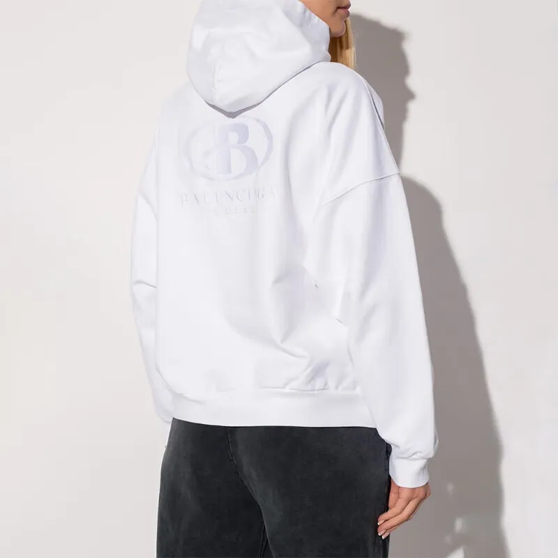Balenciaga Sweatshirt Loose Fit Style Women's White-3