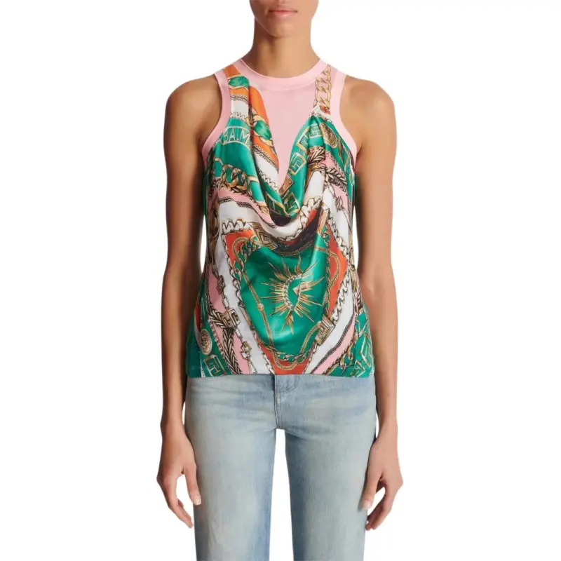 BALMAIN Foulard print Vest-2