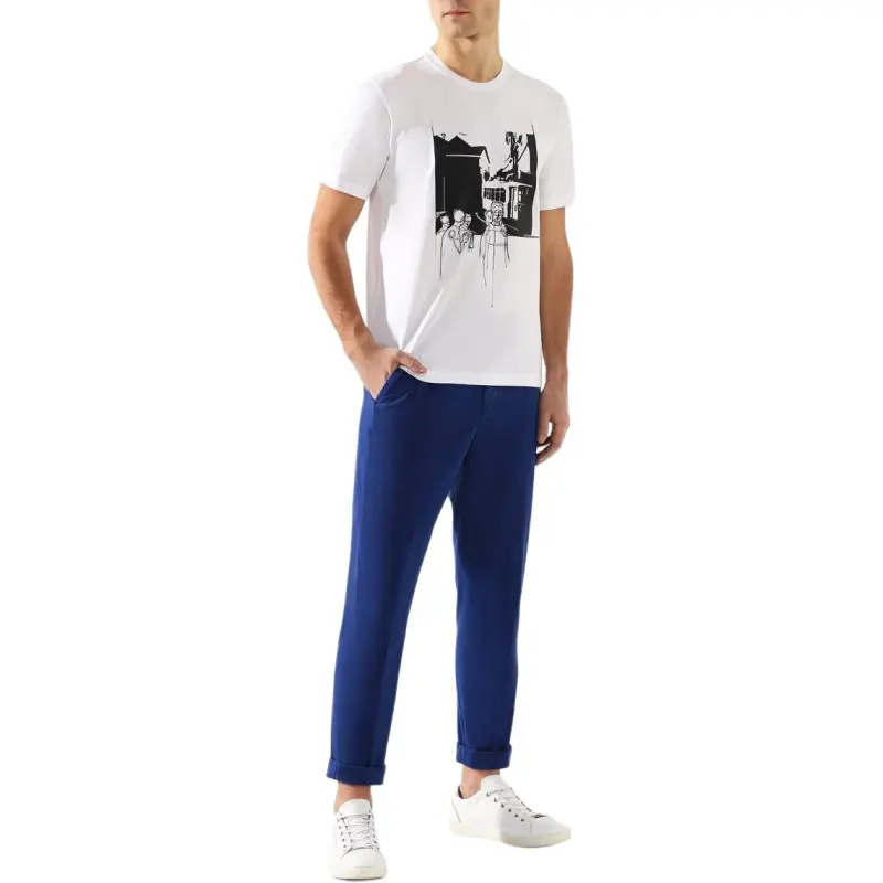 Zzegna Casual Pants Men Blue-1
