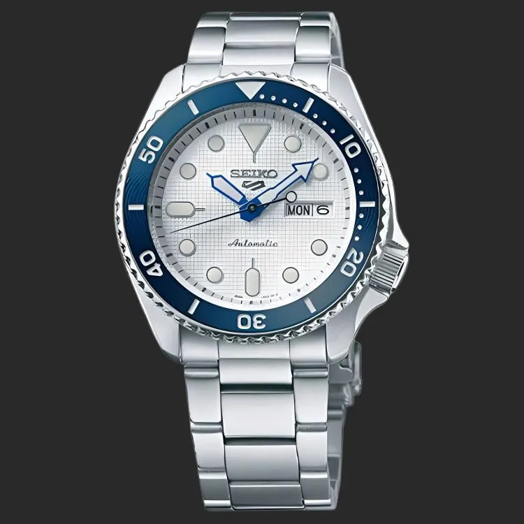 SEIKO Seiko5 Automatic Mechanical Movement Stainless Steel Strap Watch Men's Watches White Dial-3