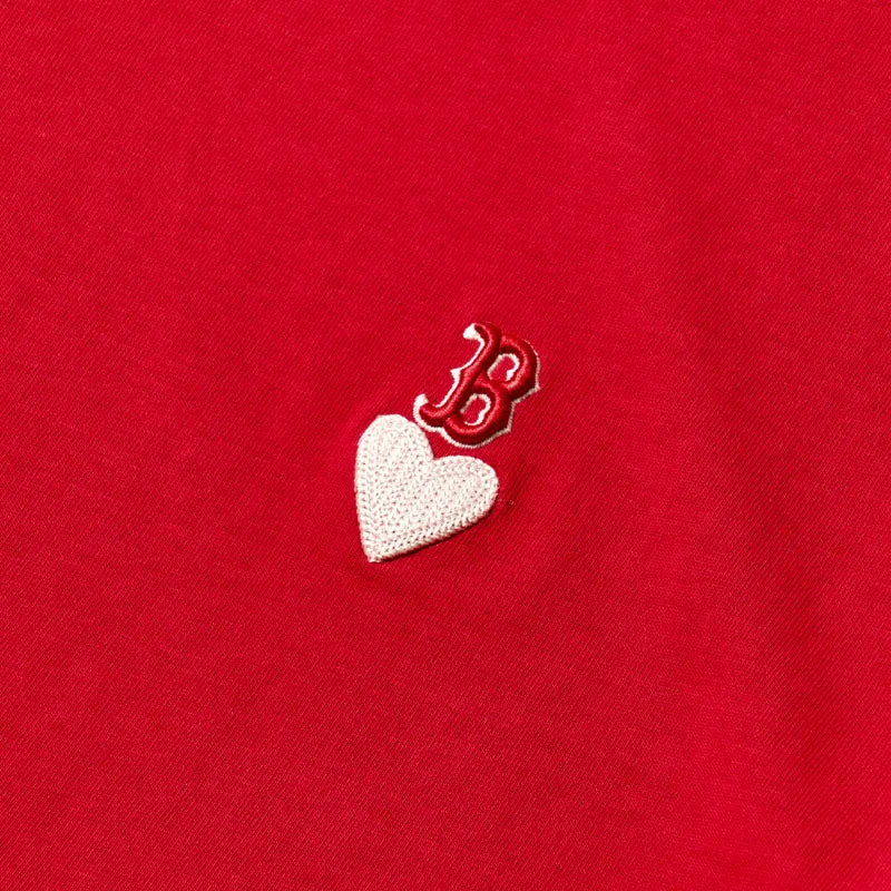 MLB Korea Heart T Shirt Women's Red-3