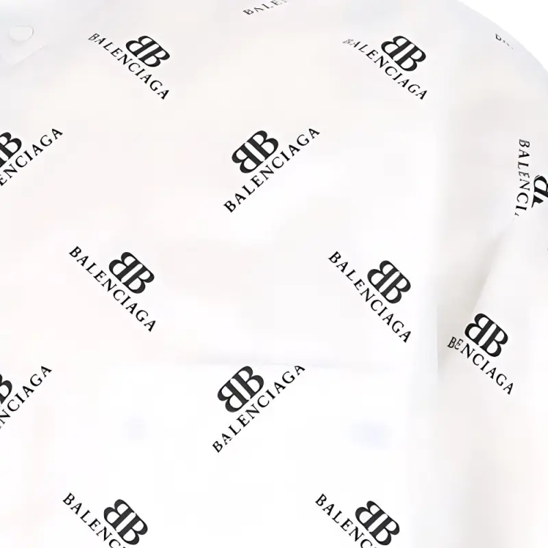 Balenciaga Allover Bb Logo Printed Long Sleeved Shirt-7