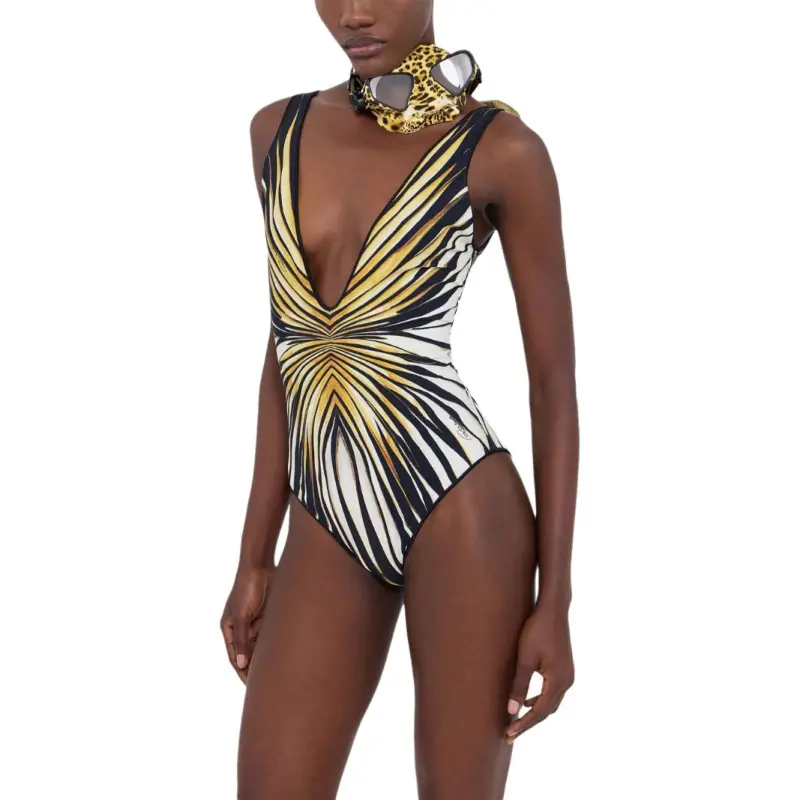 Roberto Cavalli SS24 One-piece Swimsuit Women's Gold-3