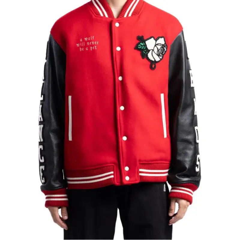 UNDERCOVER X Kamilla Tolnø Wolf Rose Varsity Jacket-2