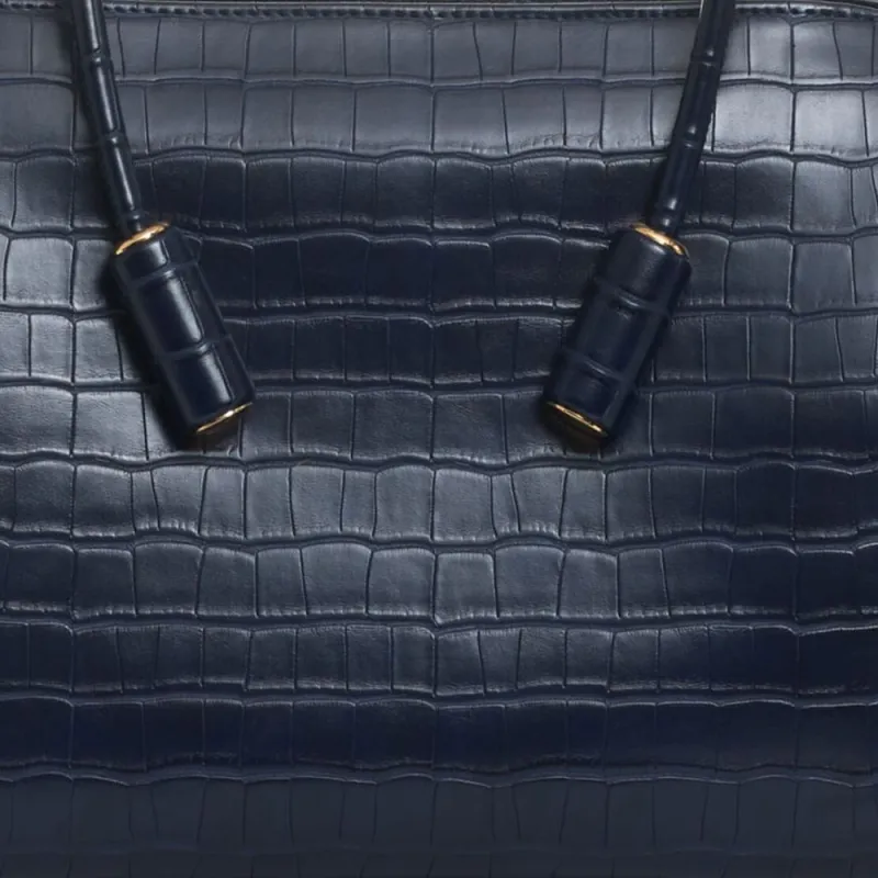 THEMOIRE Vegan Leather Shoulder Bag Regular Women's Dark Blue-3