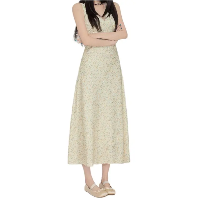 Concubine Zhu Sleeveless Dress Women's Yellow-1