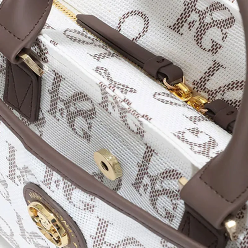 MARK & LONA Cotton With Polyvinyl Chloride With Artificial Leather Handbag Unisex Brown-6