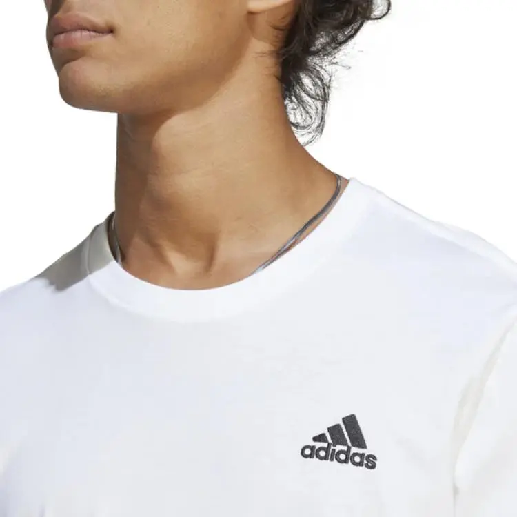 Adidas Casual Sportswear Men Clothing Set White T Shirt+Black Shorts-1