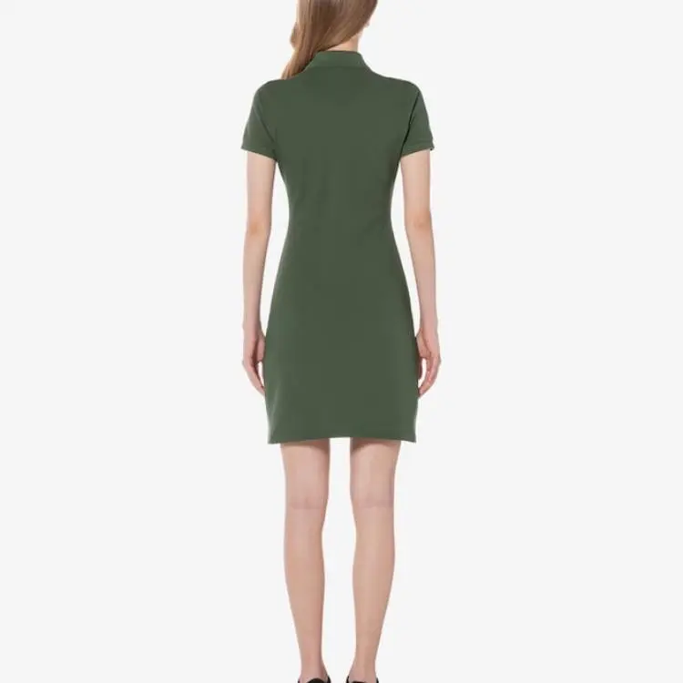 LACOSTE Short Sleeved Dress Women's Green-2